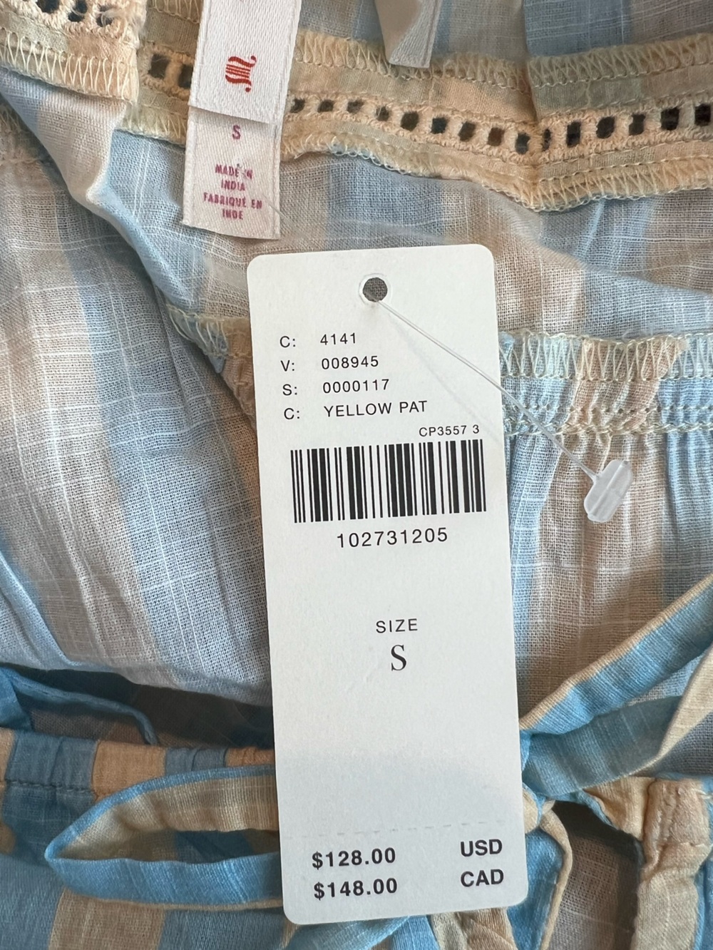Anthropologie Nap Dress LyreBird Night Gown New Small Blue Pansy - Picture 7 of 9